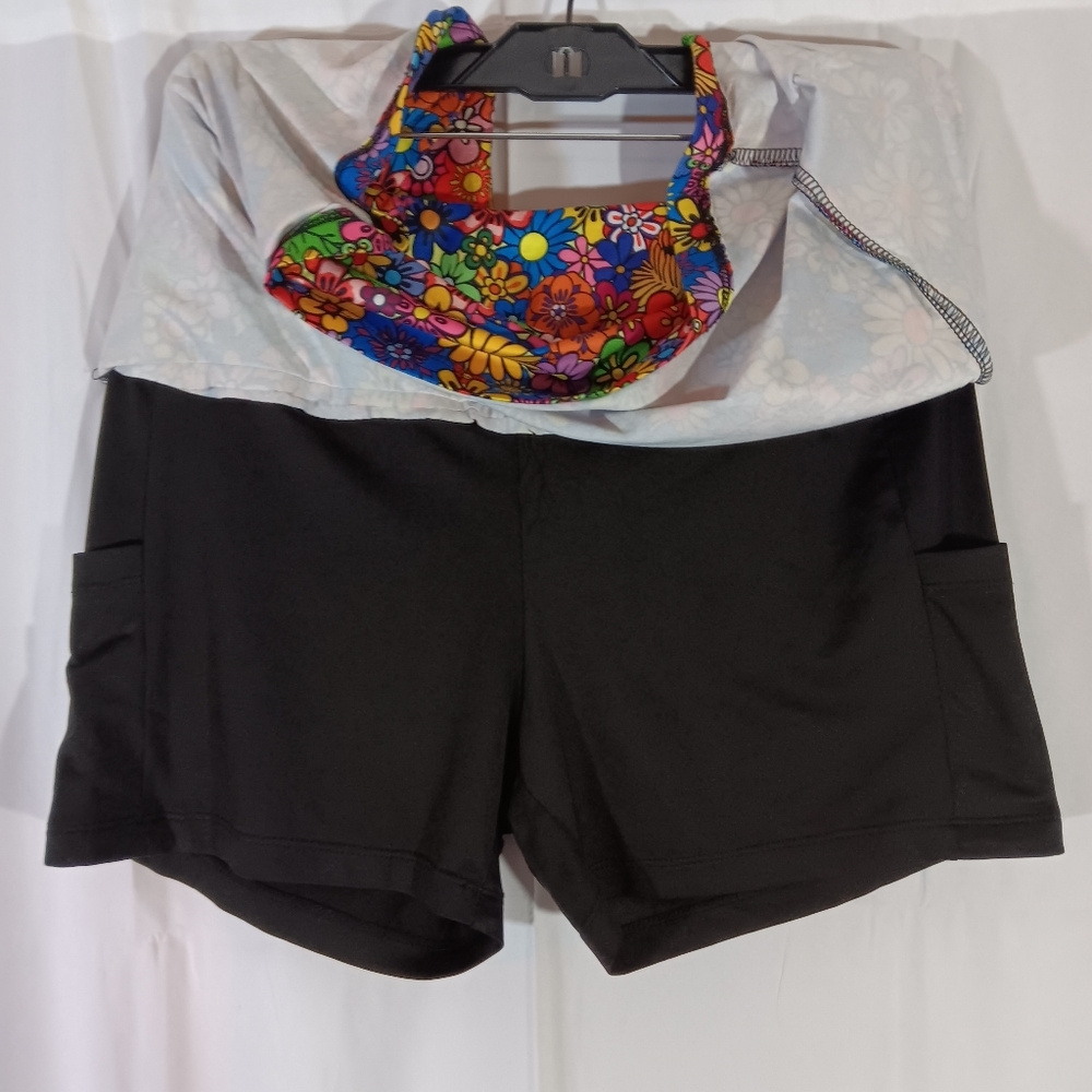 Fulbelle Womens Medium Skort Colorful Skirt Shorts Pockets Golf Tennis High Rise - Picture 4 of 12